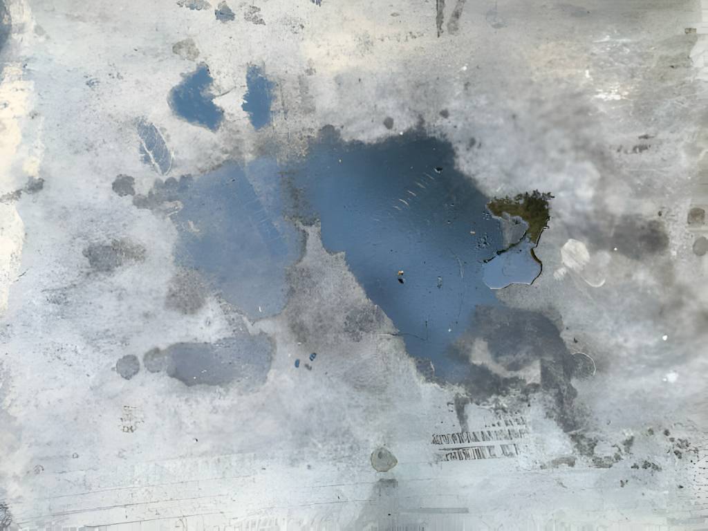 Car engine oil stains on the cement floor